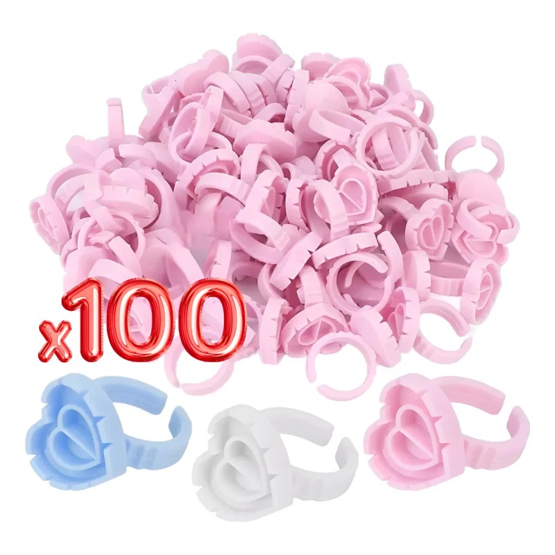 Anillo Para Pegamento Pestañas Soporte Ajustable Set F
