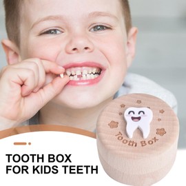 Tooth Fairy Tooth Holder | Wooden Tooth Saver Container Box,Tooth Keep Chest, Tooth Holder Storage Box for Kids Teeth First Tooth Keeper, Tooth Fairy Treasure Container and Keepsake Box for Girls Boys