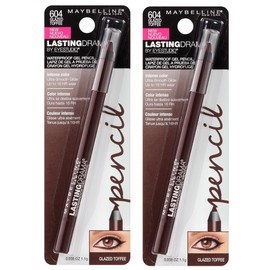 Maybelline New York Pack of 2 Lasting Drama Waterproof Gel Pencil, Glazed Toffee 604