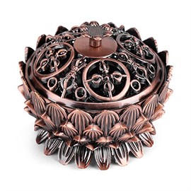 Vintage Lotus Shape Alloy Incense Burner Censer Holder Tool Home Decoration Ideal for Yoga/Meditation Room or Home Decor