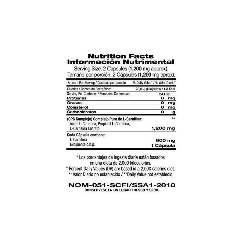 L-CARNITINE CAPSULE 1,200 100 caps F&NT