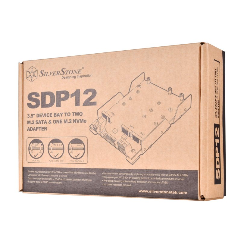 SilverStone Technology 3.5" to 2 x M.2 SATA and 1