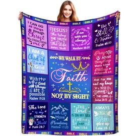 Christian Gifts for Women Blanket Inspirational Get Well Soon Religious Faith Gifts Throw Blankets Healing Bible Verse Catholic Blanket for Women Girls Adults 60"x50"