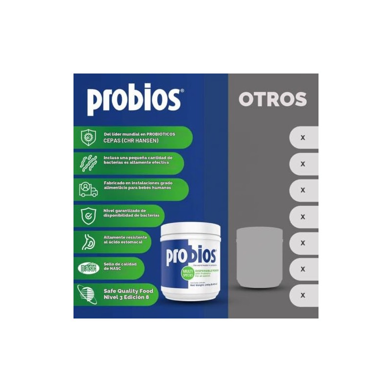 Probios Polvo probiótico para animales, 240 g