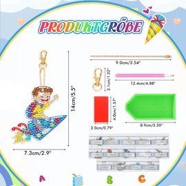 DPKOW School Gifts Boys School Cone Filling, DIY Diamond Painting Key Ring First Day School Child Gifts Boys Lucky Charm First Day School Ideas School Cone Filling, with Card