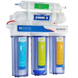 Max Water 5 Stage 50 GPD (Gallon Per Day) RO (Reverse Osmosis) Standard Water Filtration System - Under-Sink/Wall Mount (Without Tank & Faucet) - Model: RO-5C3