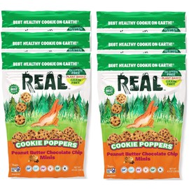REAL Peanut Butter Chocolate Chip Mini Cookie Poppers – Bite-sized Gluten Free Baked Cookies – Dairy Free, Vegan, Kosher, Paleo – Delicious Mini Peanut Butter Chocolate Chip Cookies (4.5 oz, 6 Pack)