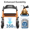HOMLAND Foldable Rollator Walkers with Seat for Seniors, 8'' Big