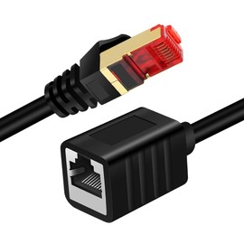Yeung Qee - Cable alargador de Ethernet (91,4 cm, cable alargador de red Ethernet Cat7, conectores RJ45, macho a hembra, 1 m)