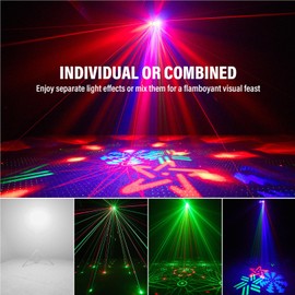 Telbum Party Lights DJ Disco Lights, 80W RGBW Bee-Eye Light with Multi Patterns Strobe Effect, LED Stage Light DMX & Remote Control Sound Activated for Wedding Rave Club Dance Gig Bar Lighting (RGBW)