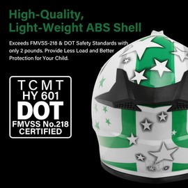TCMT Youth Dirt Bike Helmet DOT Certified - Kids Full Face Motocross ATV Helmet with Goggles, Gloves and Helmet Bag for Off-Road, BMX, MX, Street Riding