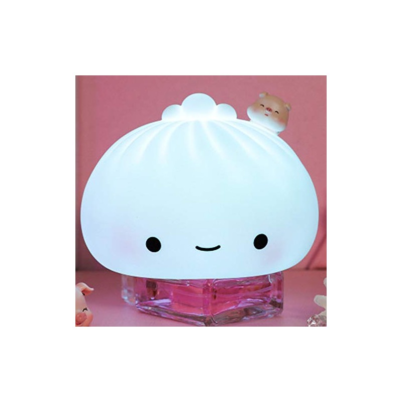 Jmlampee Silica Gel Pat Night Light LED Creative Bun Lamp
