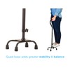 NOVA Designer Quad Cane, Lightweight Four Legged Cane with Soft