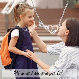 FANCIBAND Necklace for Girls, 925 Silver Heart Necklace, Infinity Sign Necklaces for Girls, Gift for Girls, Daughter, Granddaughter, Return to School, Inspirational Gifts for Girls, Sterling Silver