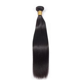 Tuheerst Real Hair Wefts Human Hair Bundles Natural Black Human Hair Extensions Real Hair Double Weft Straight Human Hair Extensions Single Bundle Remy Hair for Woman 26 Inches