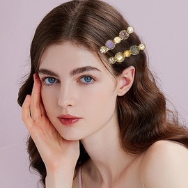 20 Pcs Fashion Acrylic Resin Hair Clips Set Gold Elegant Hair Pins Cute Glitter Hair Accessories Rhinestone Pearl Headwear Styling Tools for Women Girls