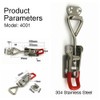 2PCS Adjustable Toggle Clamp, 102mm Toggle Latch Lockable, Stainless Steel