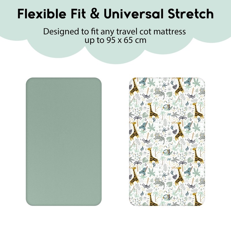 Yoofoss Travel Cot Sheets 95 x 65cm Fitted Cozy &