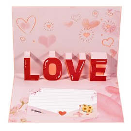 3D Valentine's Day Card, Pop-up Love Greeting Card, Love Card for Birthday, Valentine's Day, Anniversary