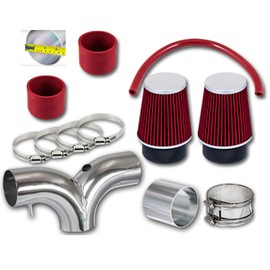Click2go Short Ram Intake Kit with Reusable Red Filter Compatible with Dodge 04-09 Durango Hemi 5.7L V8 Dual(with 2 fliters)