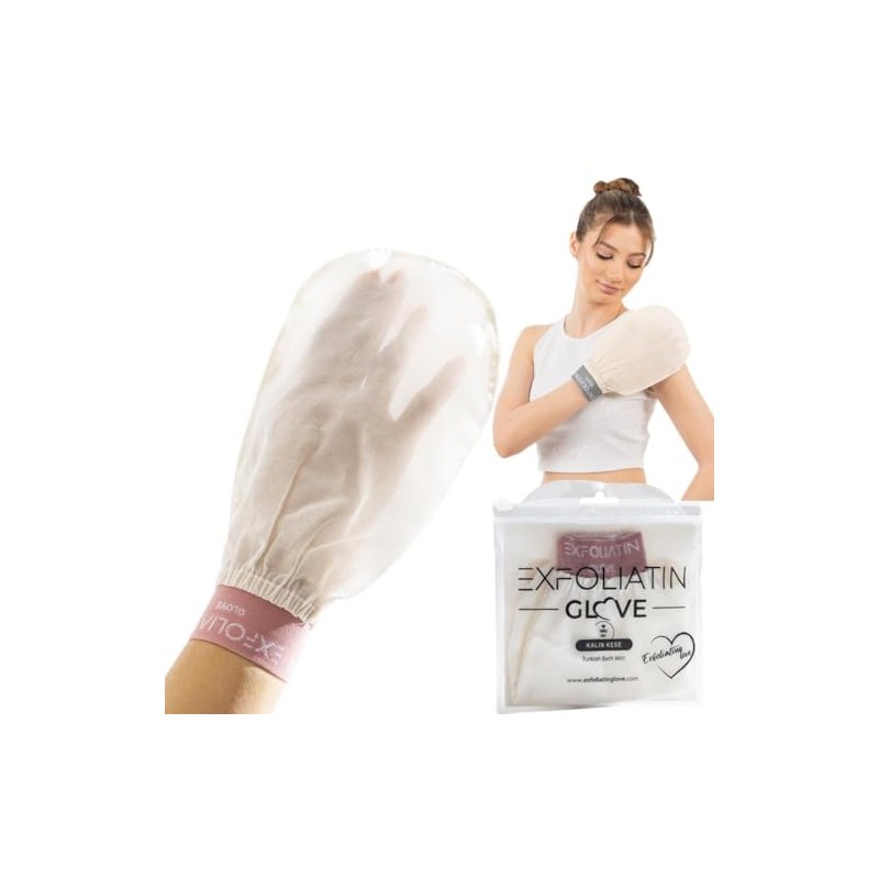 EXFOLIATIN GLOVE Premium Turkish Bath Mitt, Traditional Hammam Kese Exfoliating