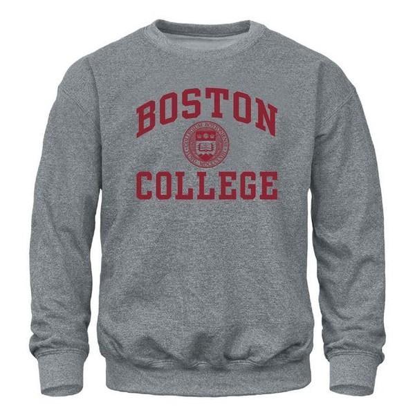 Barnesmith Boston College BC Eagles Crewneck Sweatshirt, Heritage, Charcoal Grey,
