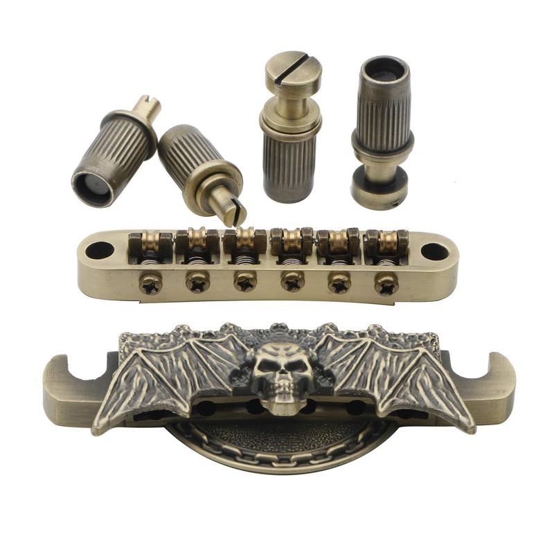 Swhmc Tune-O-Matic Bronze Bridge Tailpiece 6 String Chrome Guitar Roller