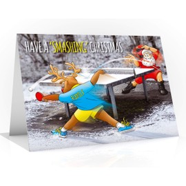 STREET SANTA - Table Tennis Christmas Card - Large A5 Card Size - Funny Humour - Made in the UK - For Him or Her
