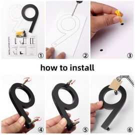 6" Floating Modern Address House Number,Modern Metal Anti-Rust House Numbers with Nail Kits for Door Garden Mailbox Decor Visibility Signage (black, 0)