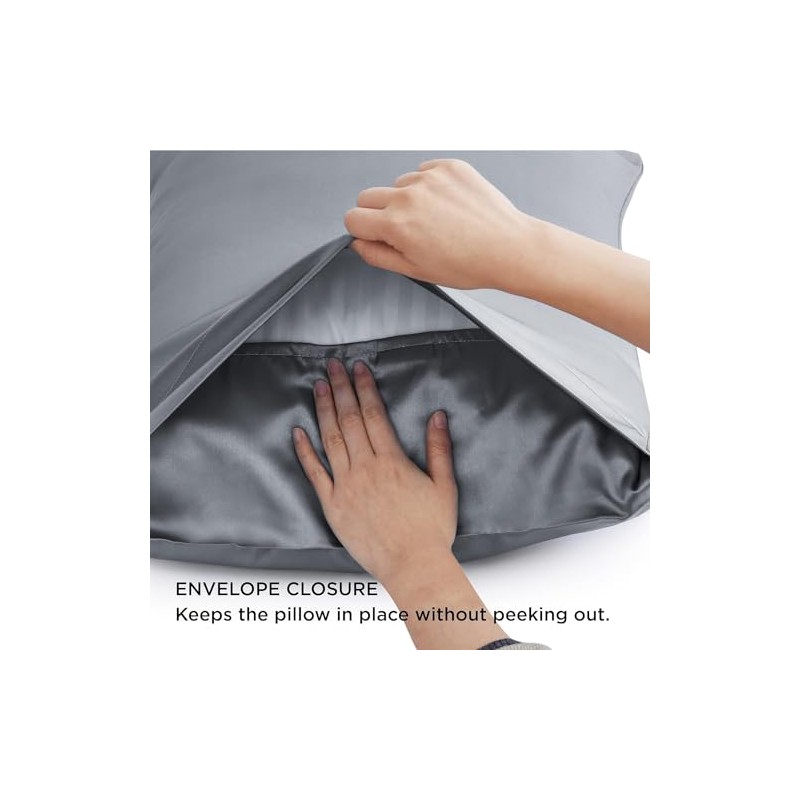 Silk Pillow Pases 2 Pack - Satin Silk Pillowcases with