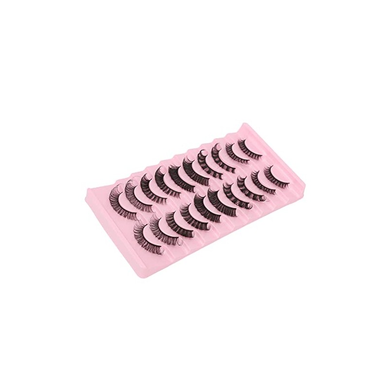 Set de 10 pestañas postizas hechas a mano con curvatura