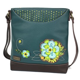 CHALA Sweet Messenger Mid Size Shoulder Purse with Adjustable Strap - Succulent - turquoise