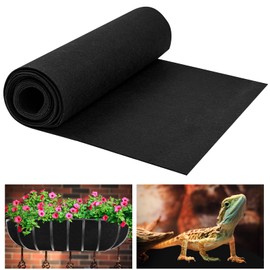 16 x 80 Inch Felt Planter Liner Roll Non-Woven Fabric Coconut Basket Liner Alternative Plant Liner Roll Black Coco Liners Roll Replacement Easy to Cut for Planter Hanging Flower Basket Window Box