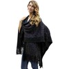 Luxury Divas Black Metallic Knit Shawl Wrap