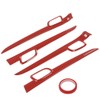 DOTCOM 4Pcs Inner Door Handle Trim Cover Strip Gloss Red