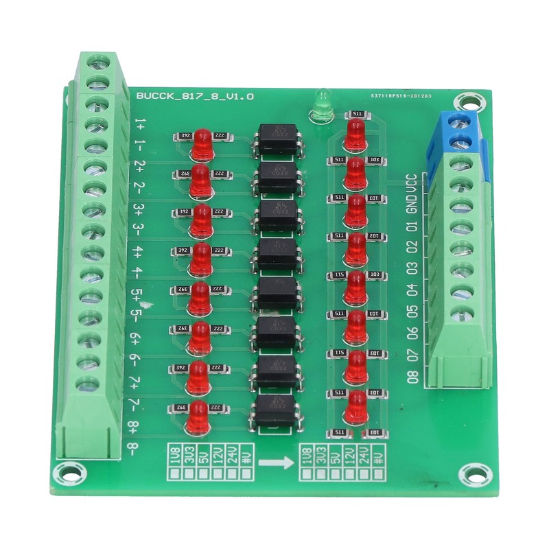 Optical Isolation Module 24V to 5V 8 Channel Optocoupler PLC