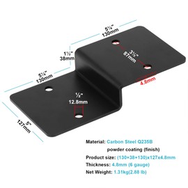 eoere 4 PCS Z Deck Joist Tie for Wood, Pergola Brackets Fits 2x6 Cross Joist and 6x6 Post, 6 Gauge, Width 5"