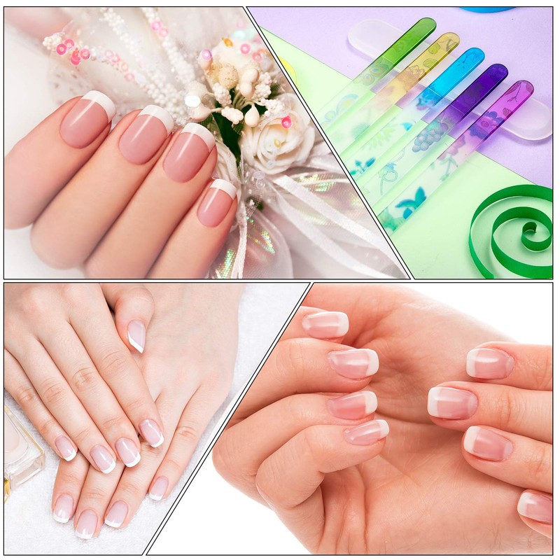 Mudder 8 Pack Glass Nail Files with Cases Double-Sided Crystal