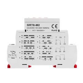 GEYA 16A Multifunction Time Relay 10 Function Choices AC/DC12V-240V 2 Outputs Control Relay(GRT8-M2,AC/DC12V-240V)