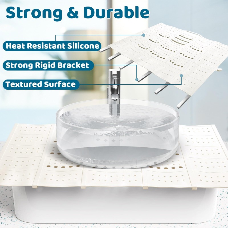 Bathroom Sink Cover for Counter Space, Sink Mat Foldable Sink