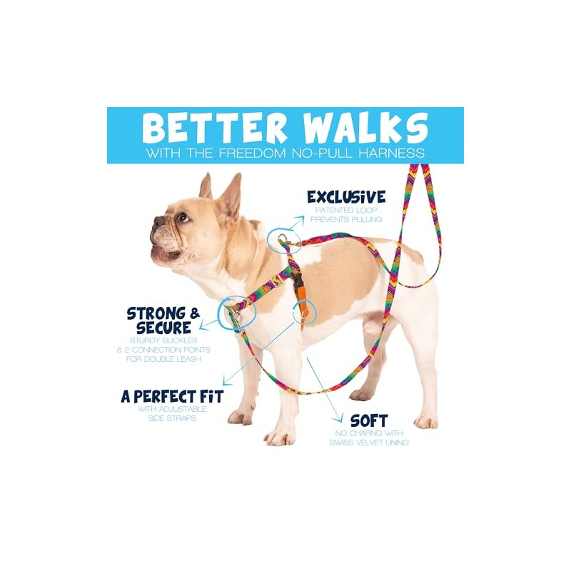 2 Hounds Design Freedom No-Pull Dog Harness with Leash, Burgundy,