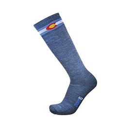 Point6 Ski Coolrado Sky High, Ultra Light OTC sock - Small, Gray with a Helicase sock ring
