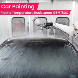 TAPEBEAR Pre-Taped Masking Film, 102" x 56Feet x 3Roll Plastic Sheeting Cover for Painting, Tape and Drape, Painters Masking Tape Film Plastic Drop Cloths for Auto, Appliance and Furniture