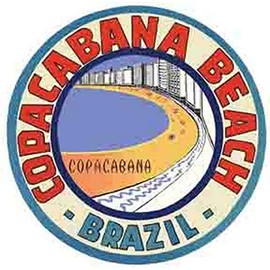 Copacabana Beach Brazil Vintage Travel Decal Sticker Souvenir