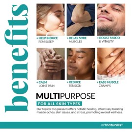 Artnaturals Aceite De Magnesio De 12 Oz Masaje Corporal                                                                                               