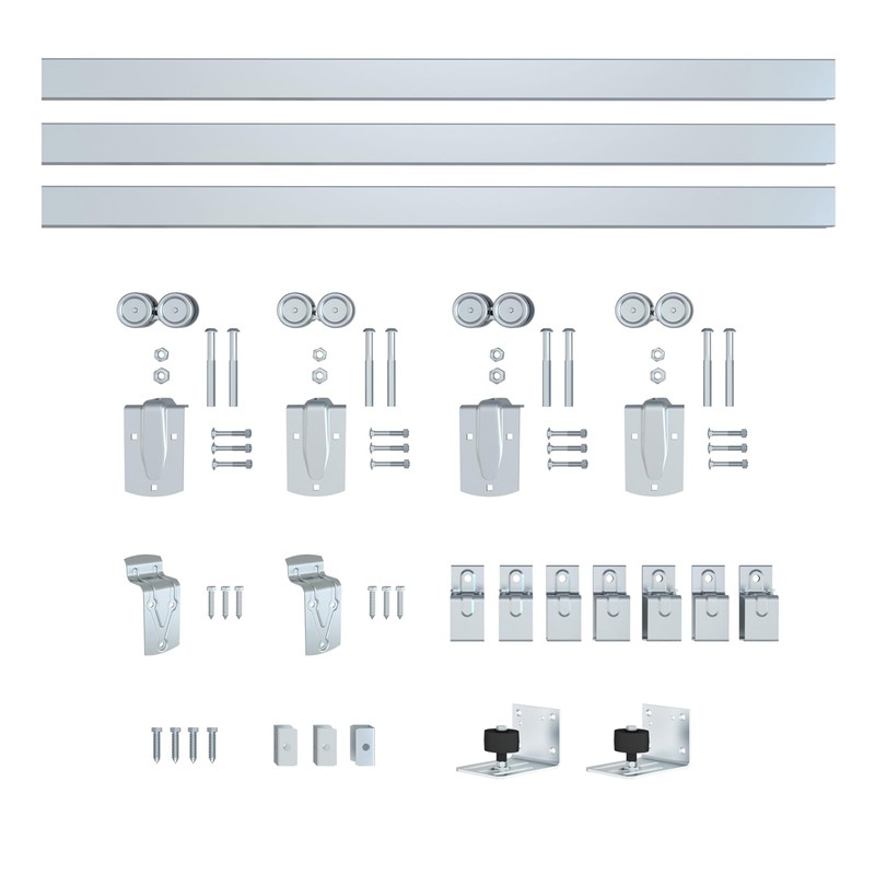Exterior Barn Door Hardware Kit, BARNSMITH 10FT Sliding Barn Door