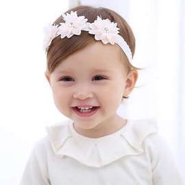 Ejoyous Baby Headband, 3PCS Baby Girl Headbands Fabric Flower Lace Hairbands, Head Circumference 38-50cm Hair Bow Accessories Gift for Newborn Infant Girls (Assorted Color)