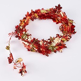 Miniature Foil Baby Leaf Garlands by Factory Direct Craft - 3 Mini Fall Leaves Roping Garlands - 25 feet Long Each (Total of 75 feet)