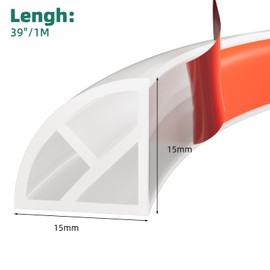 Quarter Circle Shower Barrier Water Stopper (1m, Clear Triangles)