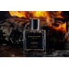 A burning bonfire, the scent of wet firewood.Burning Teakwood /